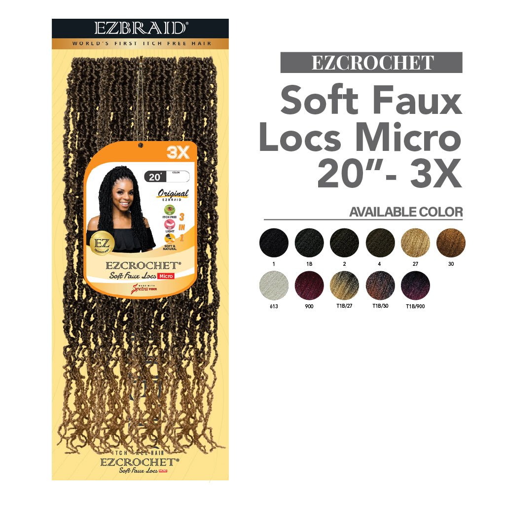 EZCROCHET Soft Faux Locs Micro 20"-3X - EZBRAID UK