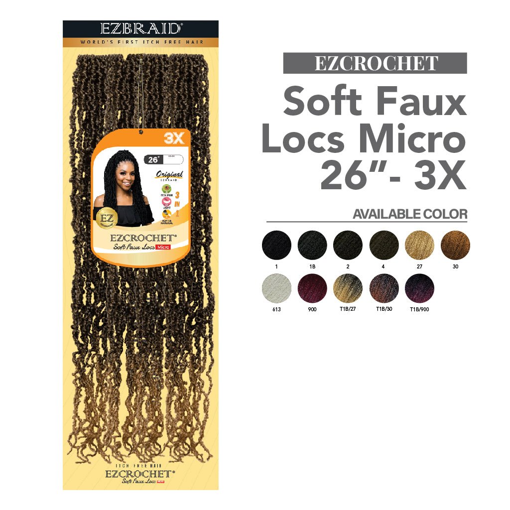 EZCROCHET Soft Faux Locs Micro 26"-3X - EZBRAID UK